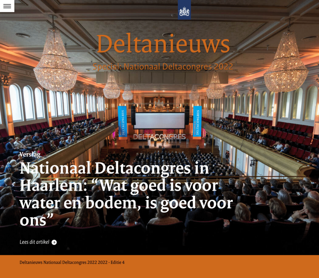 De speciale editie van Deltanieuws die werd gepresenteerd tijdens het Deltacongres