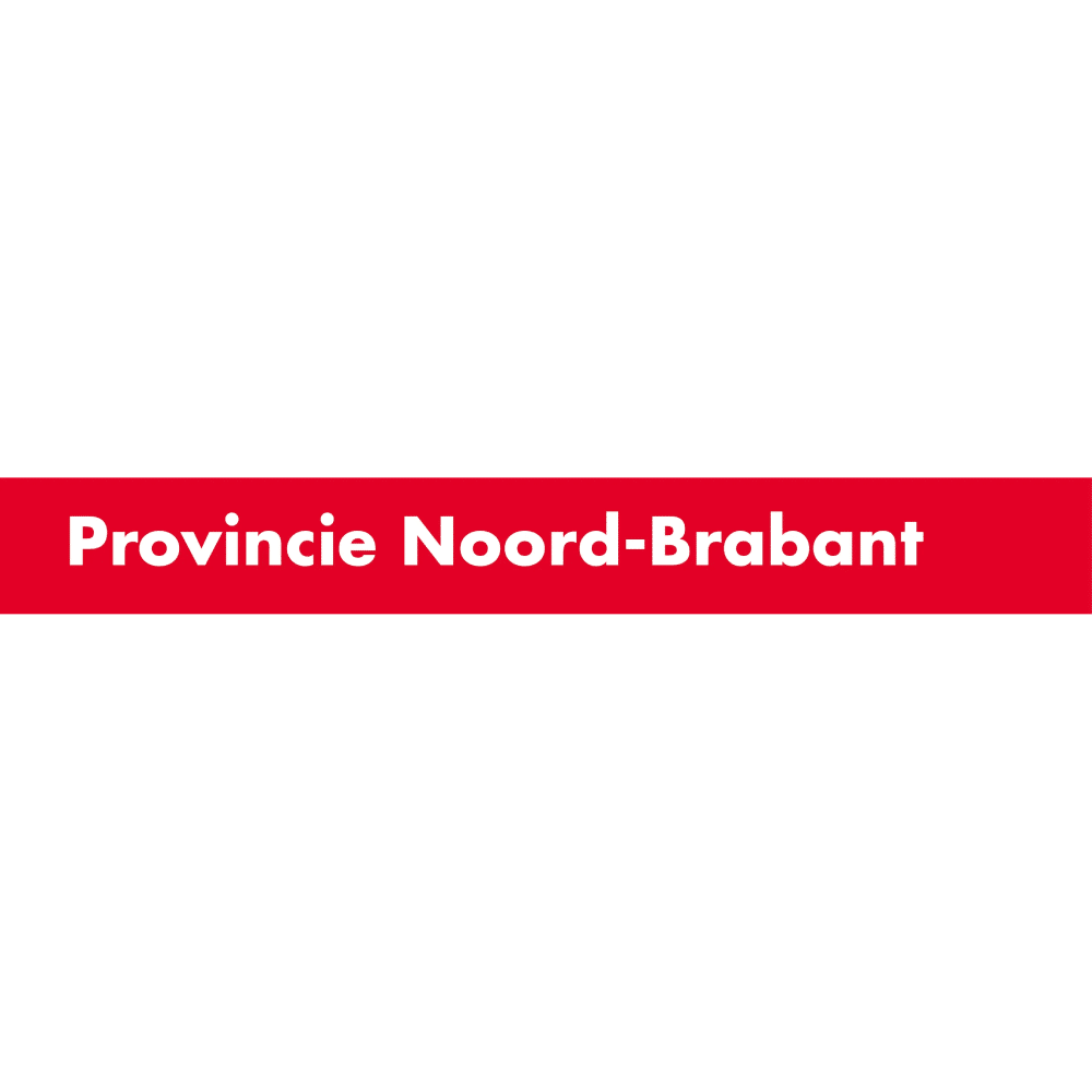 Rode balk met daarin de tekst provincie Noord-Brabant